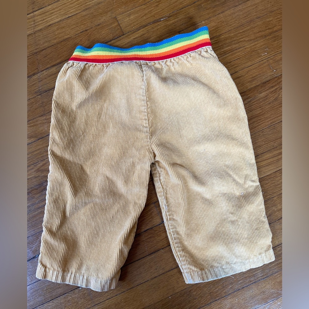 Quirky vintage rainbow mustard yellow corduroy pants